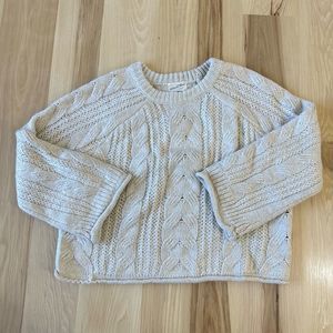 UNIVERSAL THREAD | Cable knit cream sweater crewneck women’s XXL slouchy cropped